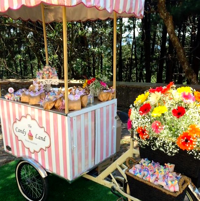 Food Bike em evento temático de festa junina.